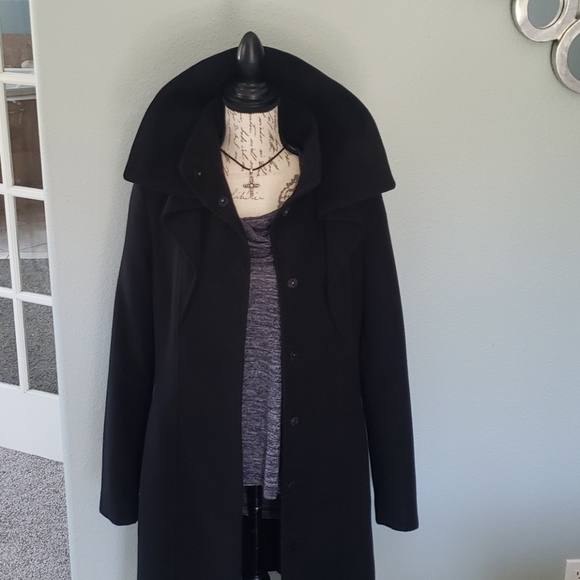 Tahari trench coat black Medium - Picture 7 of 15
